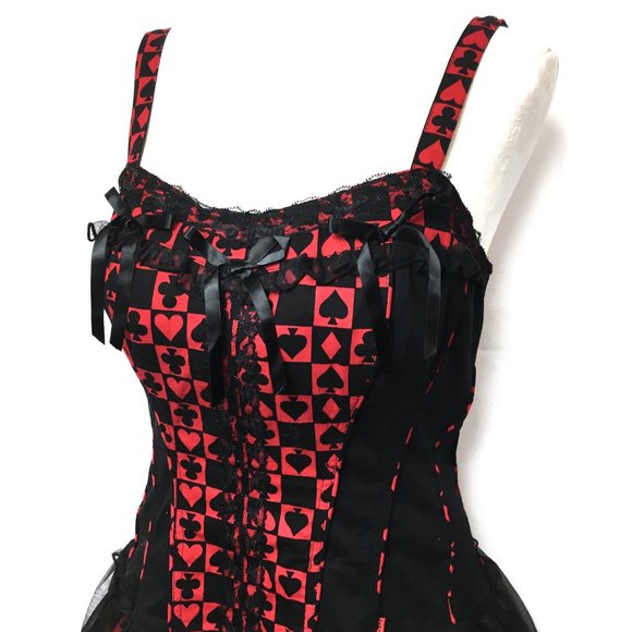 TRIPP NYC Y2K VTG Goth Corset Dress Layered Tutu Skirt LRG - Picture 2 of 16